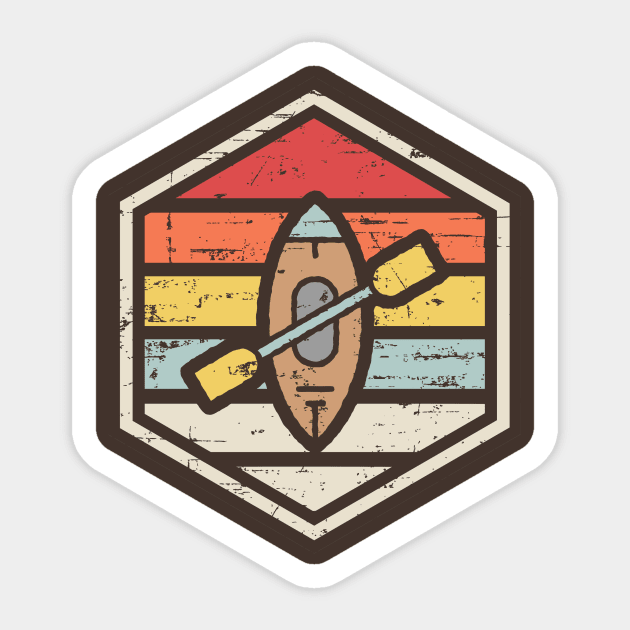 Retro Badge Kayak Sticker by rojakdesigns